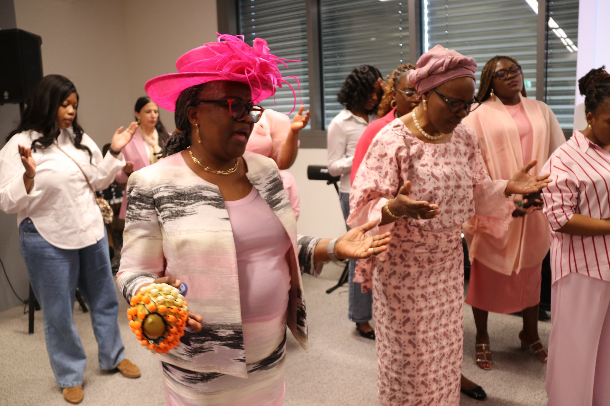 Sisters worshipping